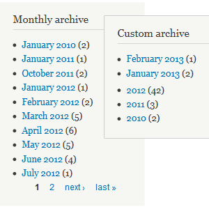 Screenshot: Monate vs. Monate und Jahre