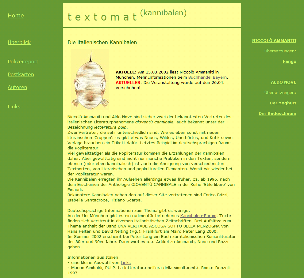 Website 2000-2002, Textomat