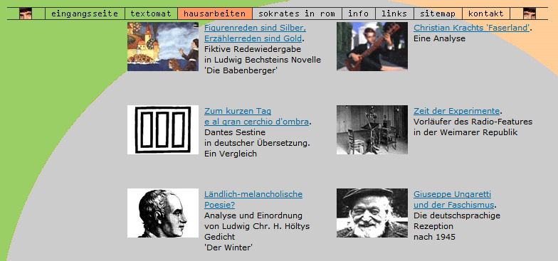 Website 2002-2007, Hausarbeiten