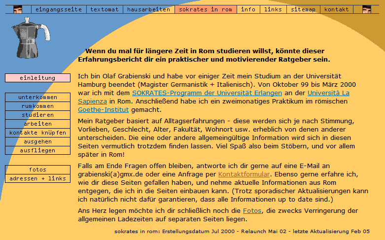 Website 2002-2007, Sokrates in Rom