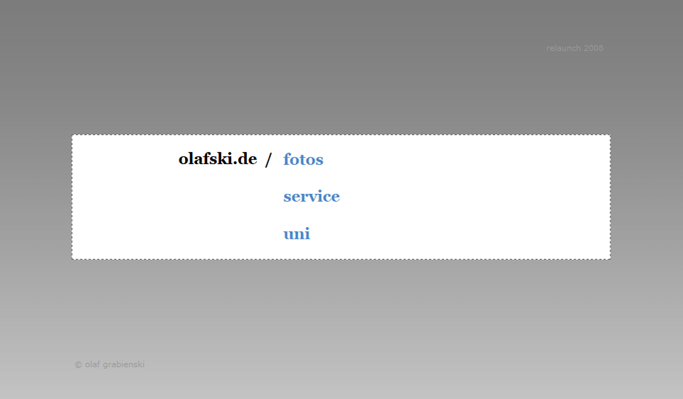 Website 2008-2012, Startseite