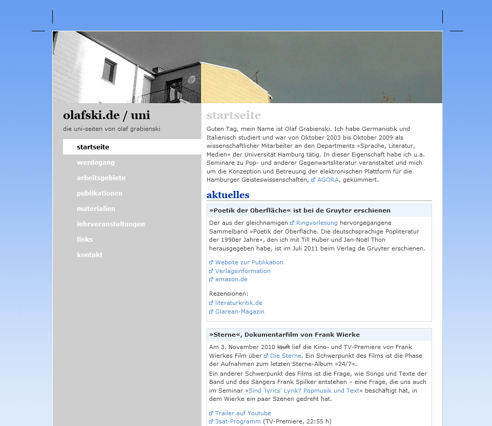 Website 2008-2012, Uni